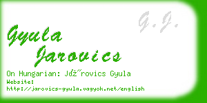 gyula jarovics business card